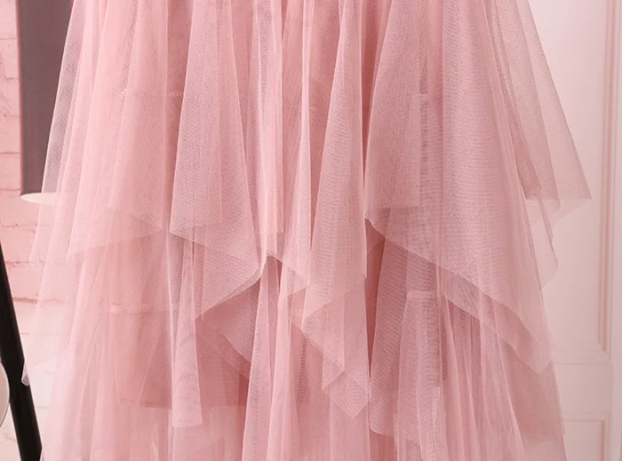 irregular Mesh skirt women spring new multi-layer tutu cake skirt fluffy ruffled long tulle skirt female