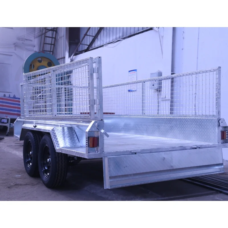 8x5 9x5 10x5 10x6 cargo Transportation 3500kg ATM  heavy duty Galvanized Tandem axle Box Trailer with mesh cage