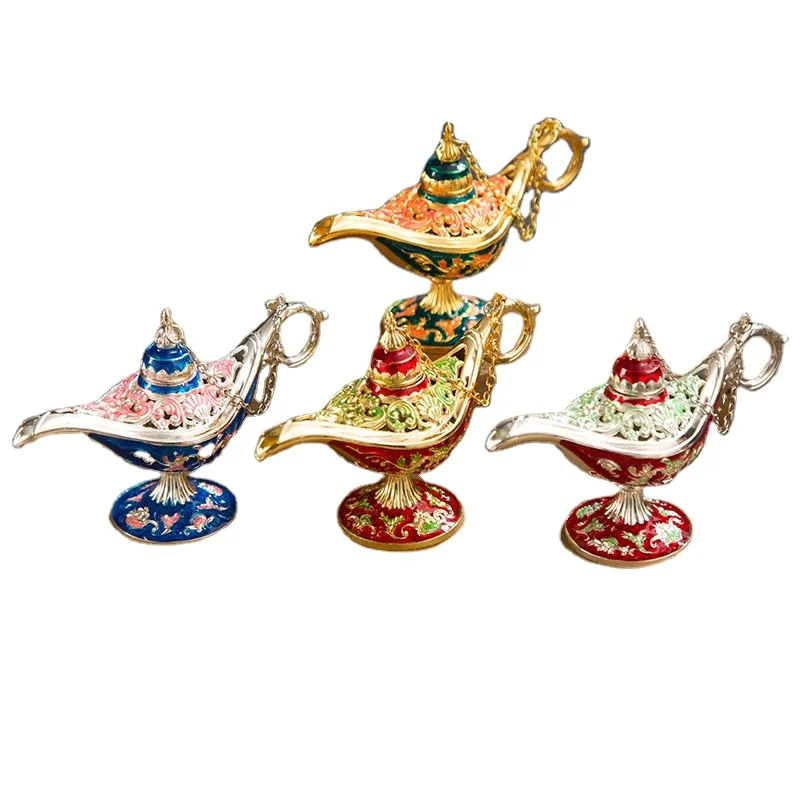 Custom new design classical style Aladdin magic lamp decoration retro pattern European wishing lamp bedroom decoration crafts