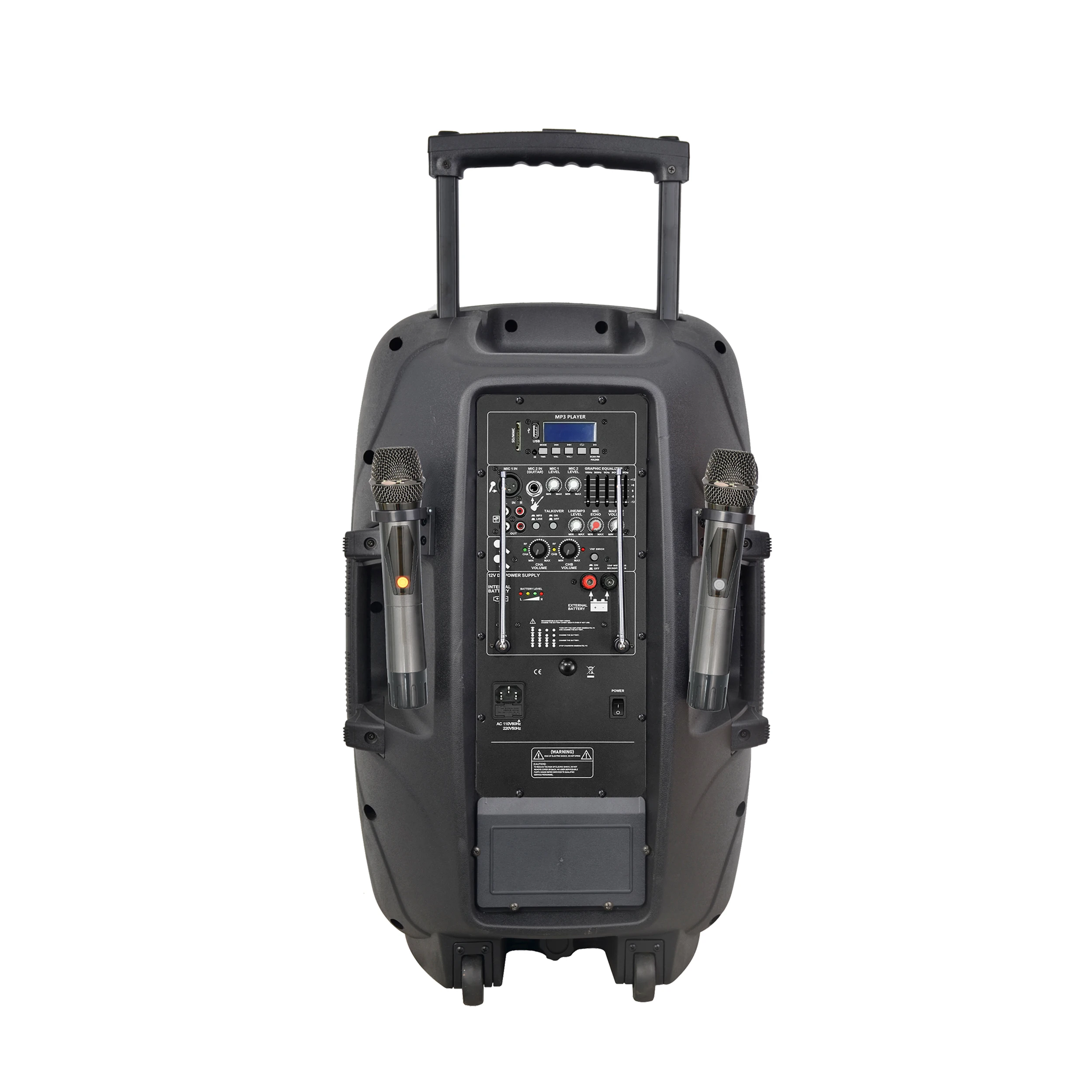 RQSONIC CSL15AVH 15 дюймов 100 Вт портативный профессиональный аудио активный динамик с 2 беспроводными микрофоном