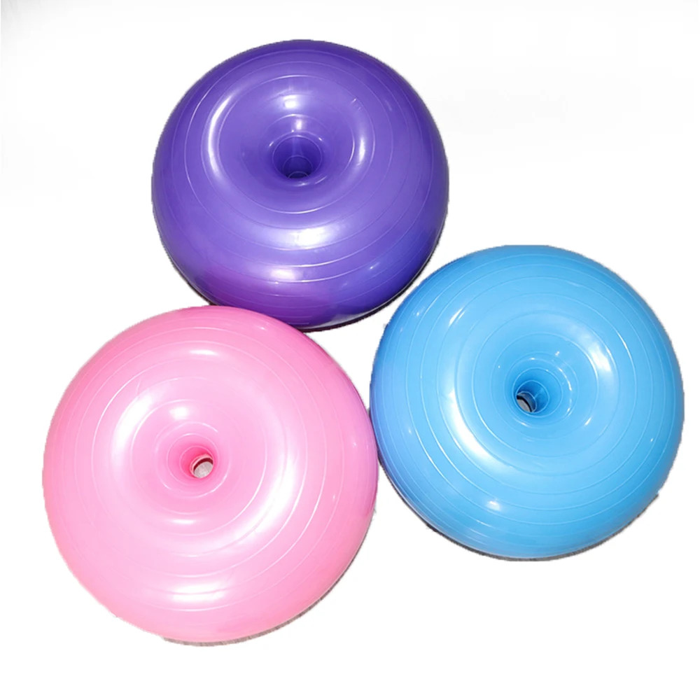 
Fitness Pilates Gym Exercise Yoga Donut Ball Inflatable Stable Yoga Fitness Accessories Portable Balance Training Ball PVC 