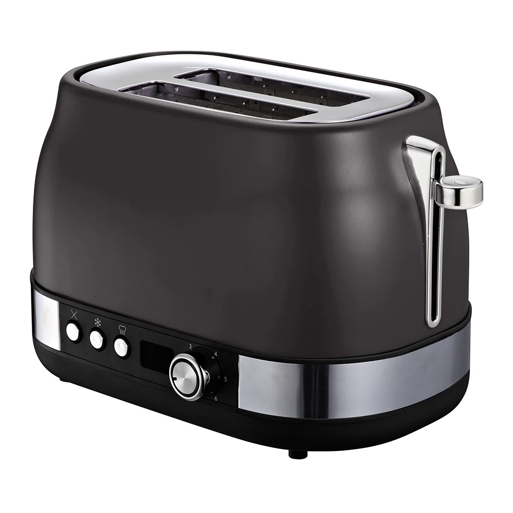 New LED display time watch smart bread toaster machine 2 slice commercial price tostadora de pan pop up toster custom toaster