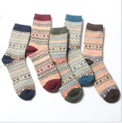 Winter Thick Warm Stripe Wool Socks Casual Hombre Sock Business Male Socks