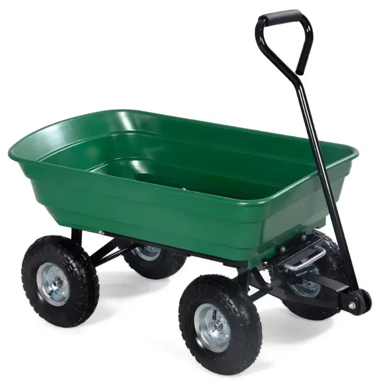Heavy Duty Wagon Dump Cart Wheelbarrow Garden Yard Lawn Utility Outdoor Steel