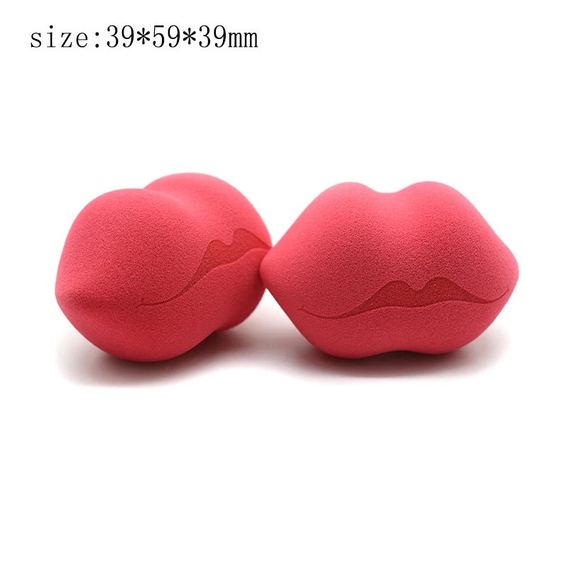2024 New Design Lip Shape Applicator Puff Soft Make Up Beauty Sponge