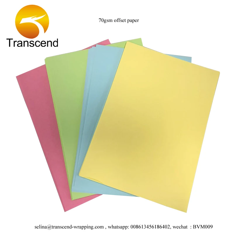Manufacturer supply Recyclable a4 paper colored paper 70gsm colored offset paper A4 size