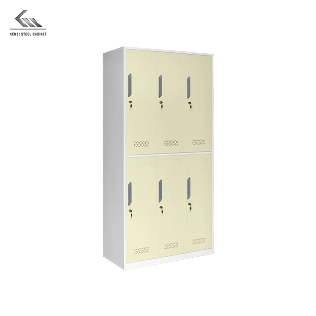 6 Door Metal Storage Cabinet Kd Steel Gym Changing Room Locker For Sale