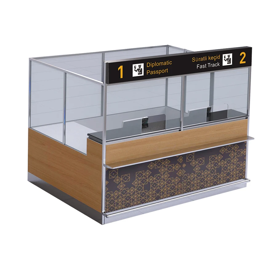 Flya Customization Furniture Airport Reception Desk Airport Luggage Table Airport Check In Counter