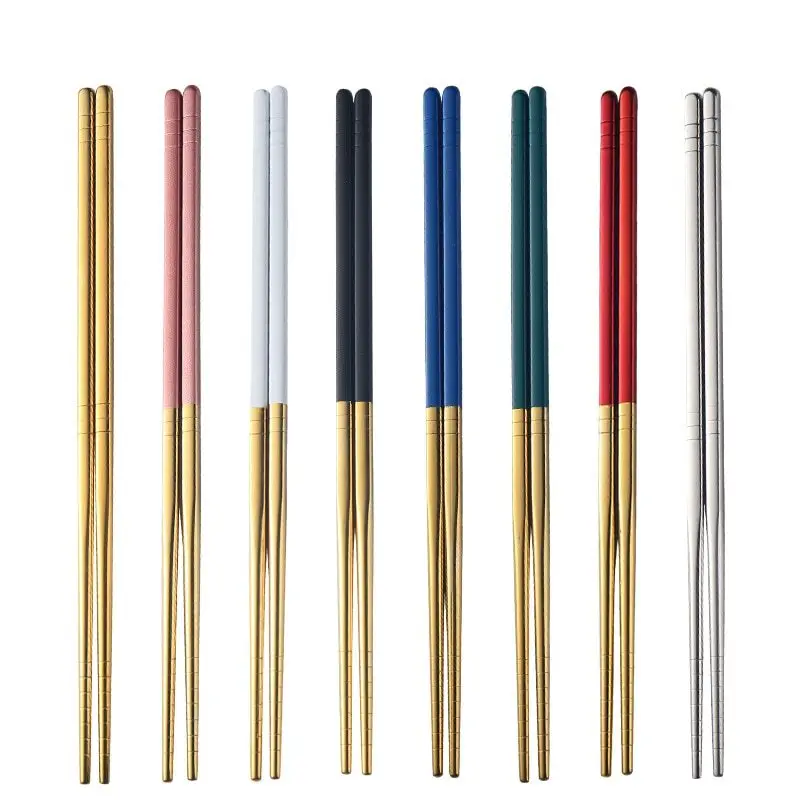 Wholesale Factory Price Custom Logo Color 304 Stainless Steel Metal Chopsticks Set With Case