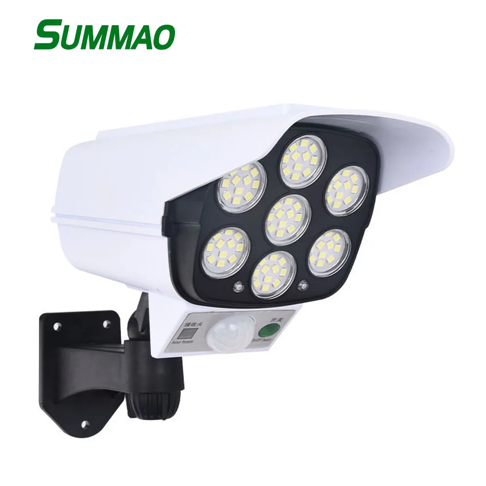 Simulation Monitoring Solar Sensor Wall Lamp LED Strong Light Anti-thief Remote Control Wireless Monitoring Street Light