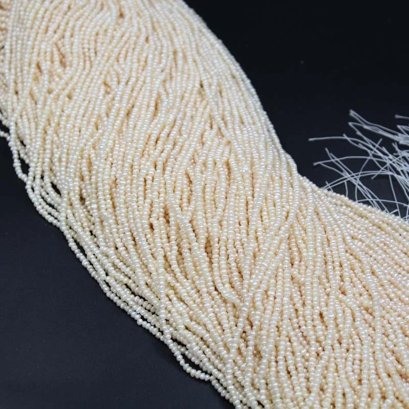 2-3mm potato shape DIY small pearl strand for making jewelry freshwater pearl wholesale