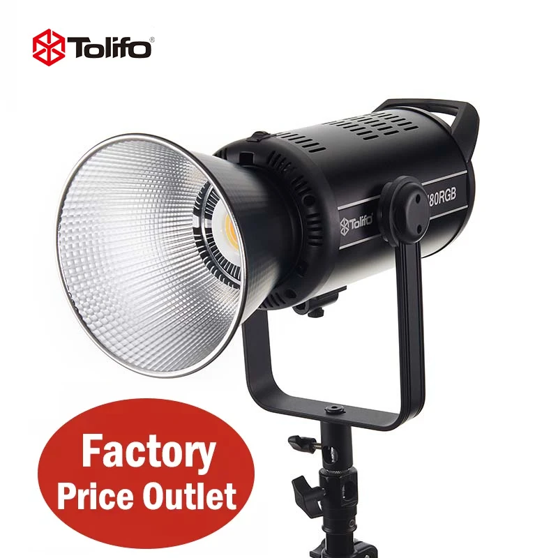TOLIFO 180W Bi-color 2700K-6500K Dimming APP DMX Continuous COB Video LED Light For Portrait Photography Studio Film Shooting
