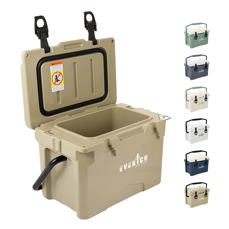 New Style 12QT custom logo insulated portable thermal food beverage hard metal cooler box for camping travel