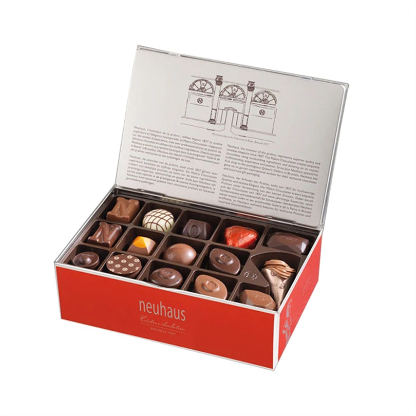 Customize logo and design chocolate carton packaging box chocolate truffle boxes with 16 cavity