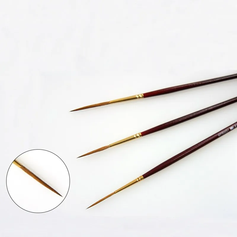 3Pcs Detail Paint Brushes Set Artist Paint Brushes Painting Supplies for Art Watercolor Acrylics Oil