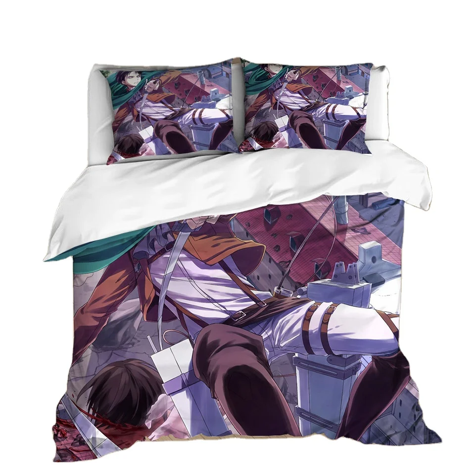 Hot sale Anime Attack on Titan 3D Printed Bedding Set Duvet Covers Pillowcases Comforter Bedding Set Bedclothes Bed Linen