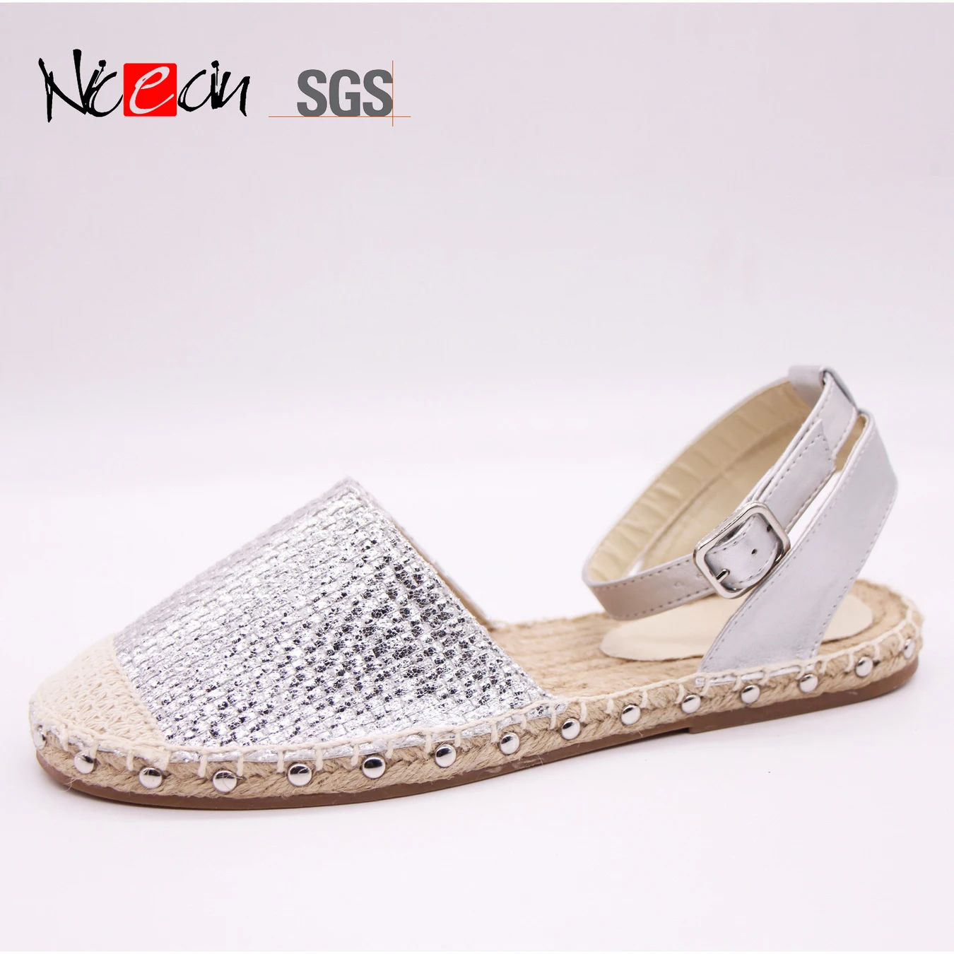 High Quality soft Comfort cotton fabric upper jute flat shoes thik sole espadrille