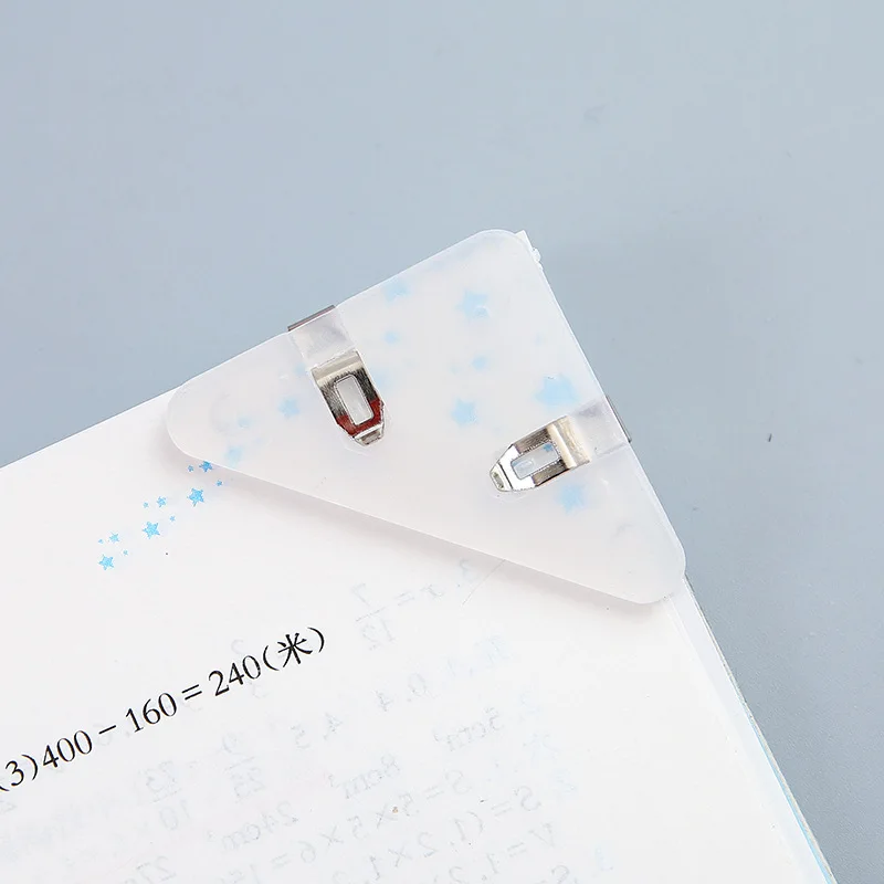 Cute color triangle stationery corner student book protection folder snack sealing clip triangle ticket folder