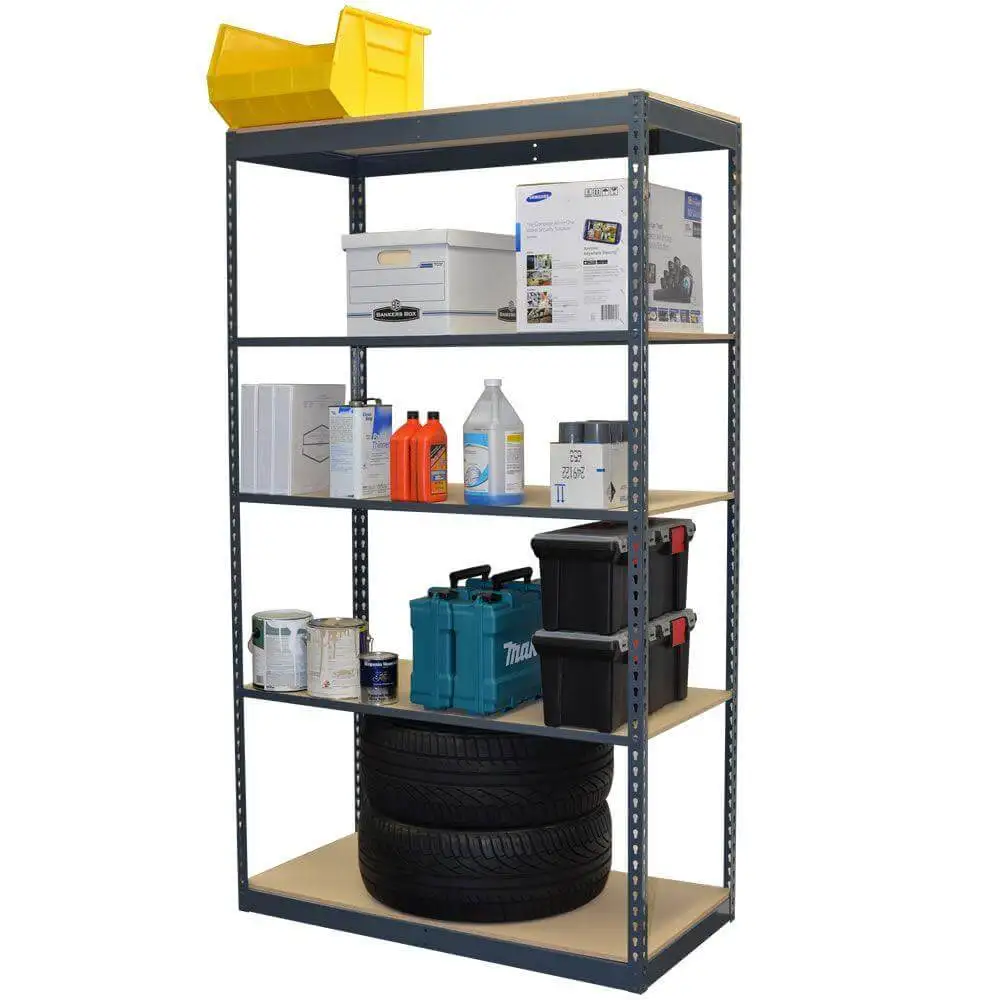Garage Shelving Storage Display 5 levels Rivet Shelving Rack Boltless Shelf Rack