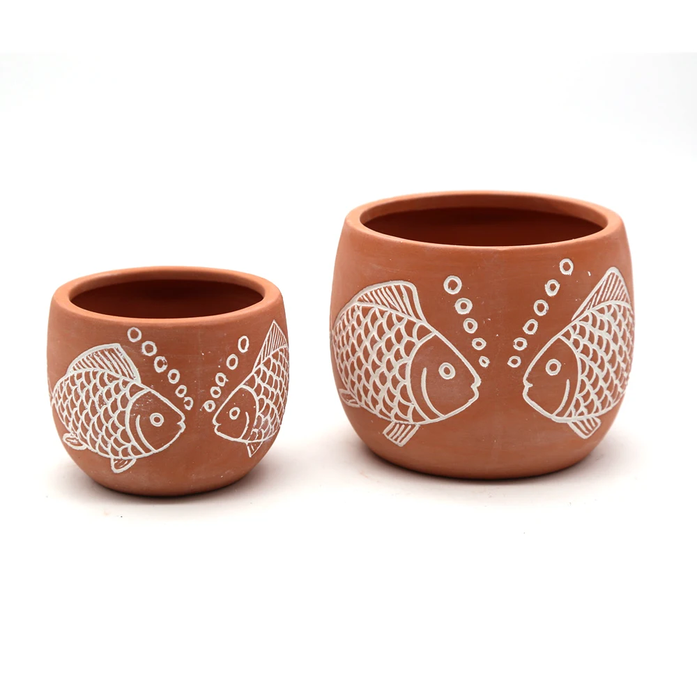 Eco-Friendly clay pot flower designs decoration for low price