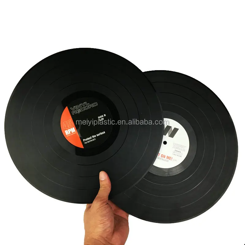 
Dining table teat insulation round place mat vinyl record design placemats for plate placing 