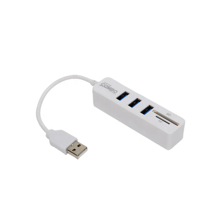 usb 2.0  3 port 5 in 1 hub usb data transfer SD TF card reader combo for Macbook PC