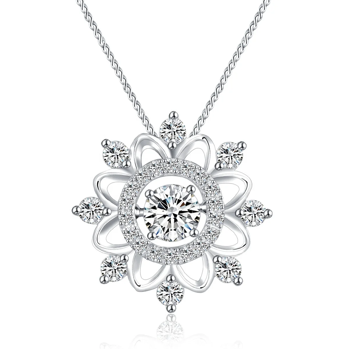 Factory direct high quality wholesale 925 silver pendant with GH color diamond jewelry