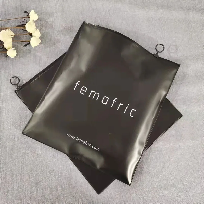 Pvc Waterproof Black pouch Frosted/Matte Zipper Packaging Bag Black Ziplock Clothing Bag Small/Large Size Plastic Bag