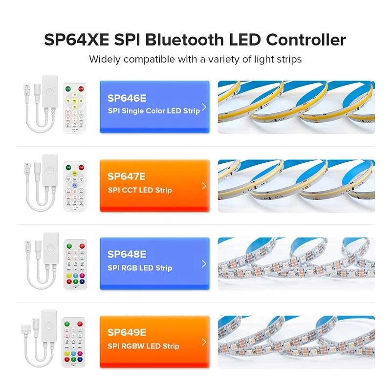 SP648E DC5-24V 2.4G Remote APP Control SPI RGB Pixel LED Controller