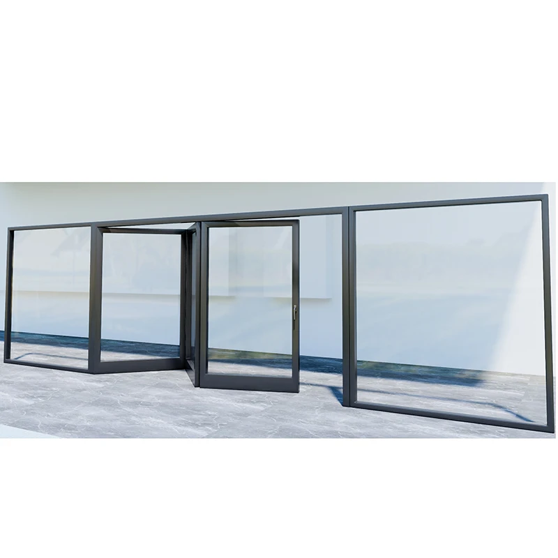 High Quality Door And Window Manufacturers Produce Low Price Folding Patio Doors Courtyard Panoramic Tempered Glass Folding Door