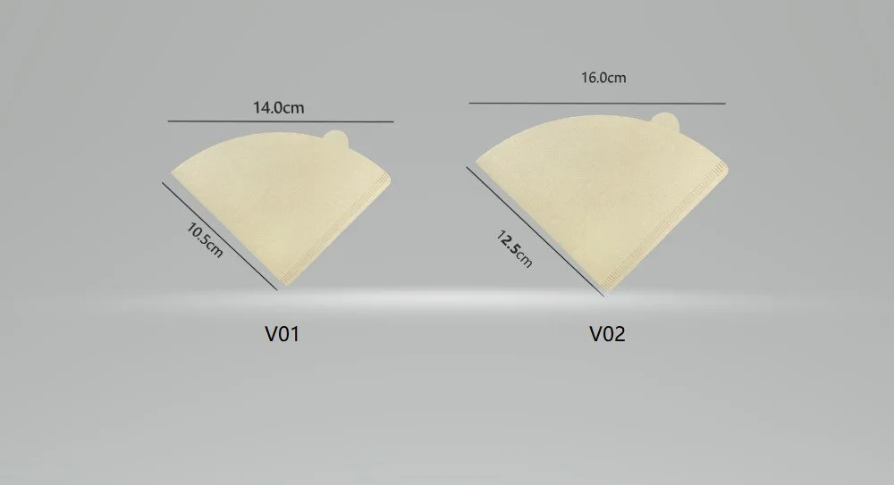 best selling coffee filters 100 Count 1-2 Cups v60 cone paper filters brown natural