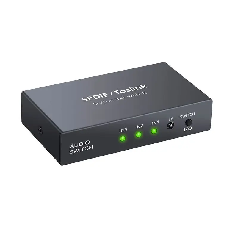 Professional 3 Port Audio SPDIF Toslink Switch With IP SPDIF 3X1 Switcher With Ir Remote Control