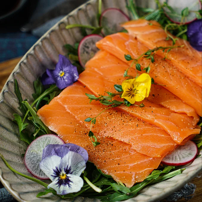 Cold Smoked Salmon Sashimi Atlantic Salmon Frozen Sliced Orange Portion Salmon Trout Slice With ISO Certification