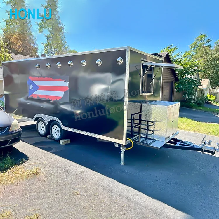 Food Truck Trailer Snack Food Trailer Mobile Kitchen Crepe Catering Trailer With CE