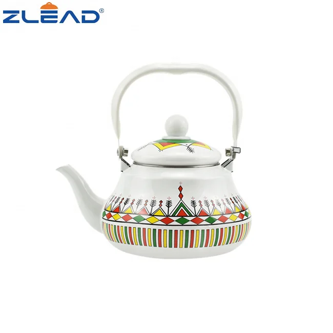 TK121 Large Enamel Teapot Stainless Steel Teapot Handle Kettle