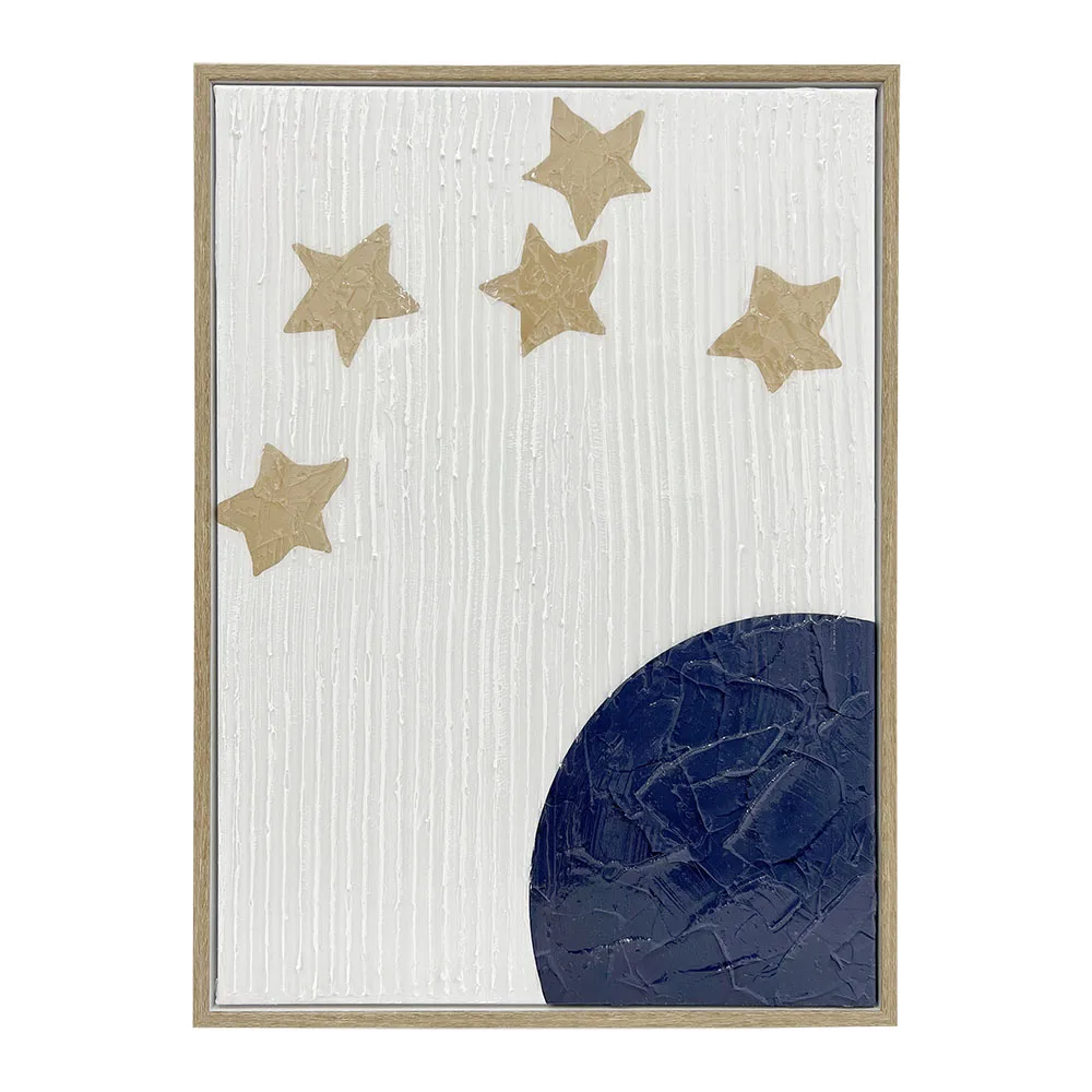 Planet Paint Texture Plaster Art Canvas Frame Decoration Wall Art For Kids