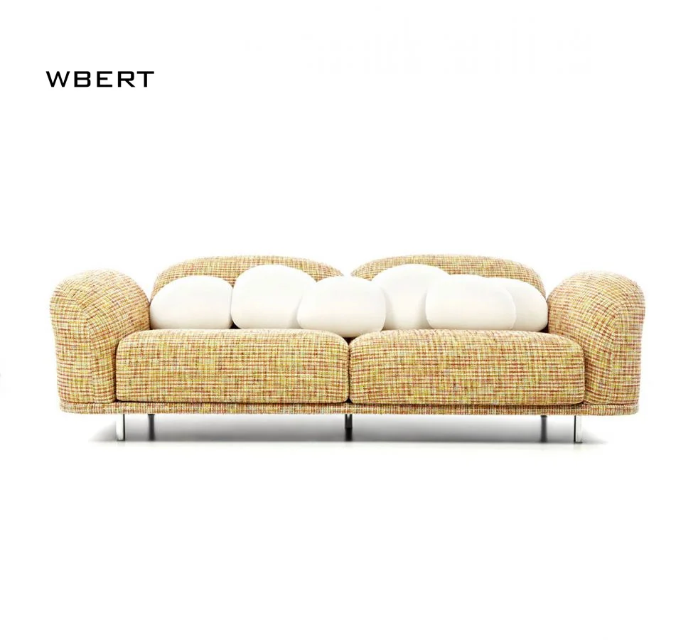 WBERT Modular Sectional Sofa Living Rooms Comfortable White Couch With Chaise