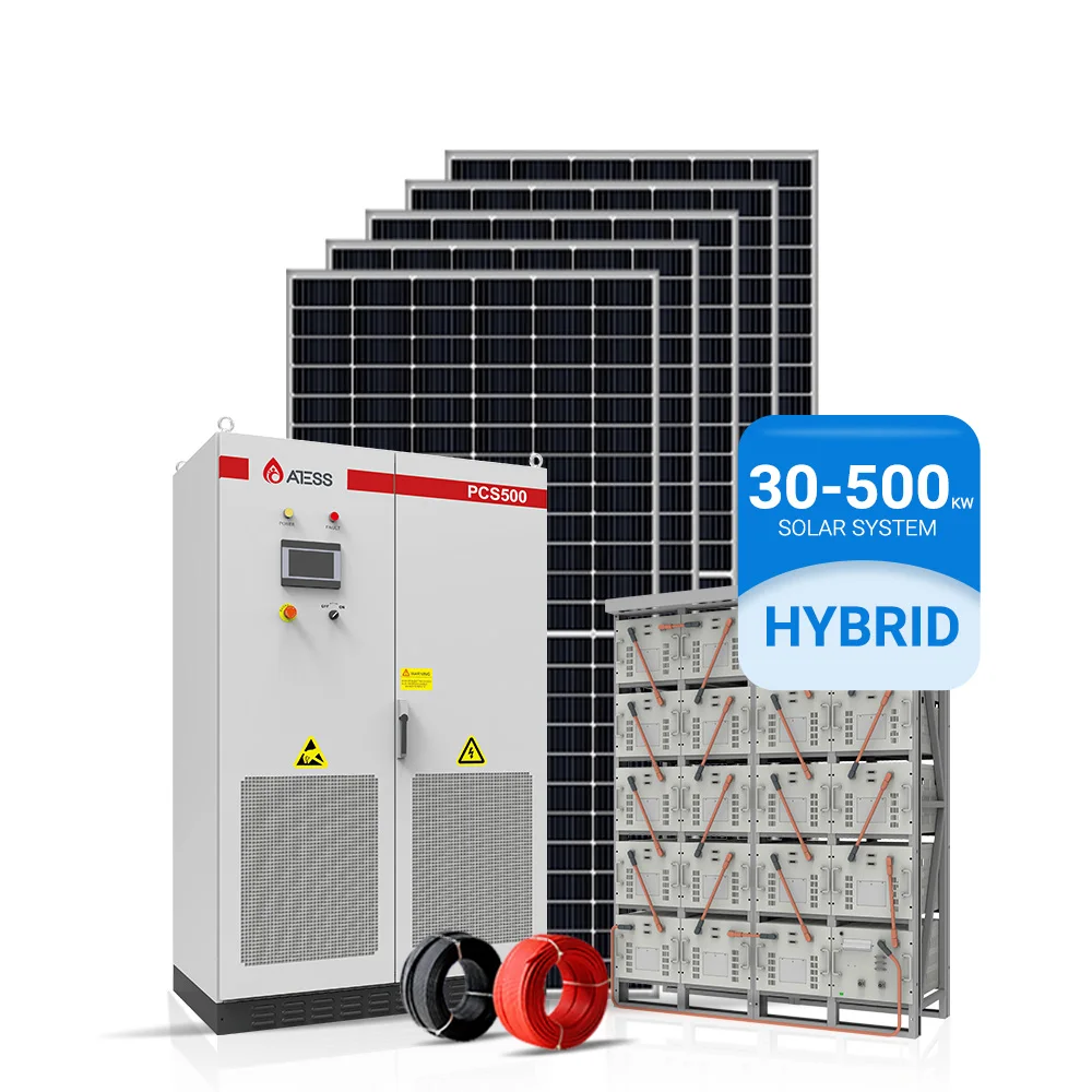 Полные Pv панели энергетической системы Atess Гибридный 500 кВт Гибридный инвертор и литиевая батарея Atess полный набор ESS гибридная солнечная система