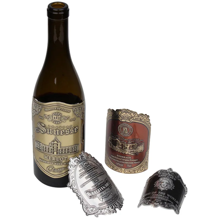 Factory Price Professional Aluminium Gold Foil Custom Logo Red Wine Label Printing