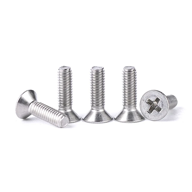 Stainless Steel Phillips Screws M1 M1.2 M1.4 M1.6 M2 M2.5*3 M4 M6 M8 10mm Flat head slotting Metric Machine screw