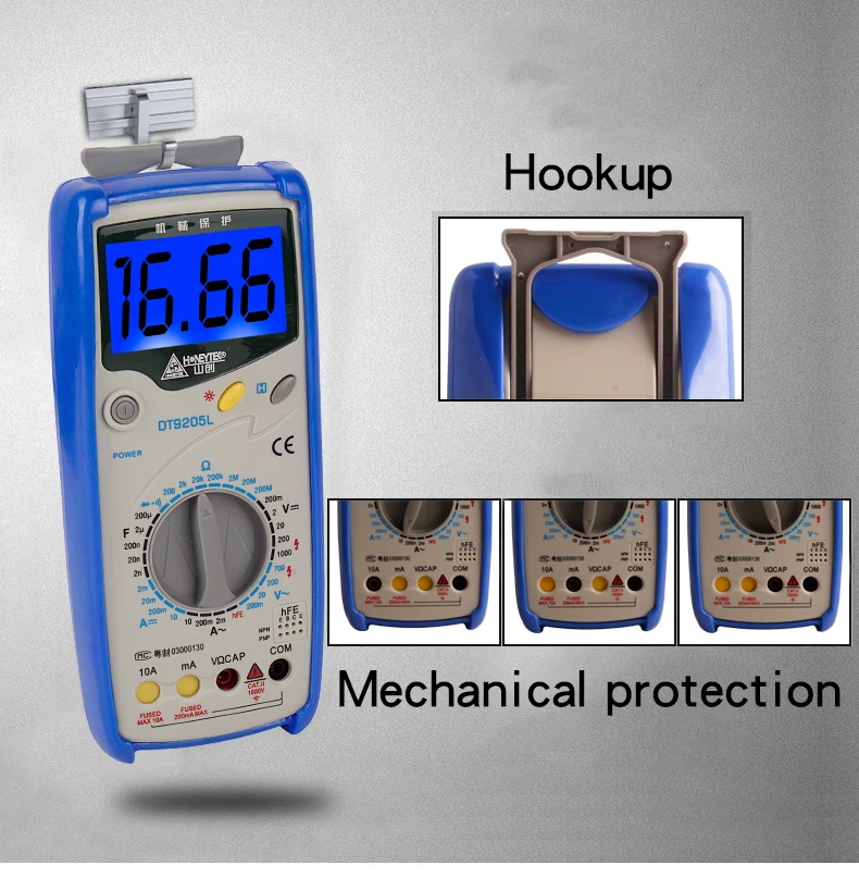 DT9205L Hot Sale High Precision Handheld Digital AC/DC Multimeter with Resistance Frequency Tester Diode test Data