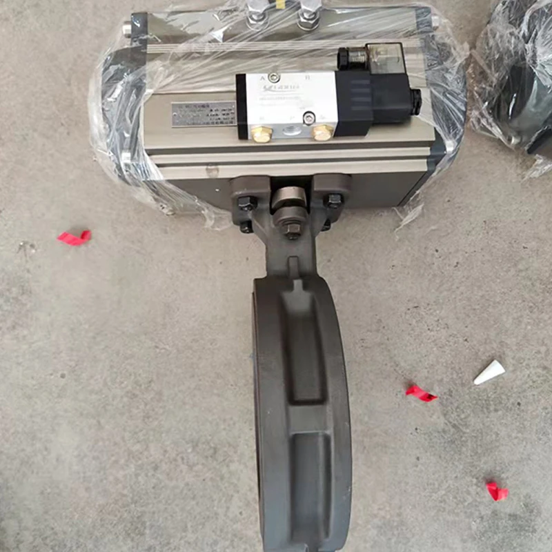 D673H Y F Pneumatic Wafer Type Metal Hard Seal Butterfly Valve