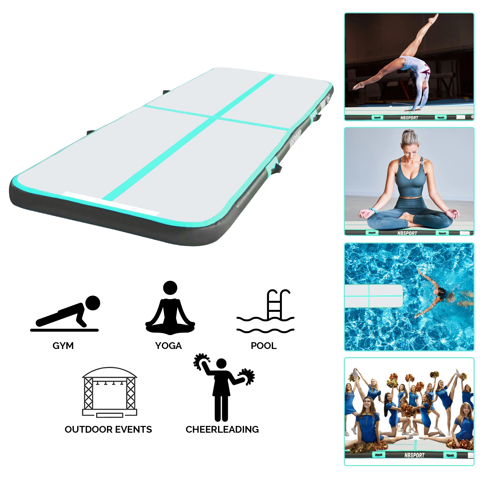 Factory Supplies Hand Made Competitive Prices Inflatable Gym Air Tumble Track Tumbling Mat Home Air Mar track For Gymnastics