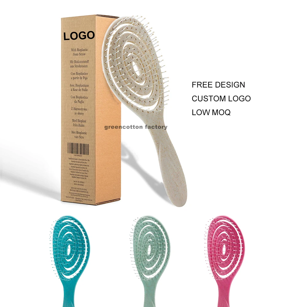 Custom Logo Wholesale Organic Detangling Hair Brush Hair Straightening Brushes For Straight Curly Hair Unique Spiral Hairbrush