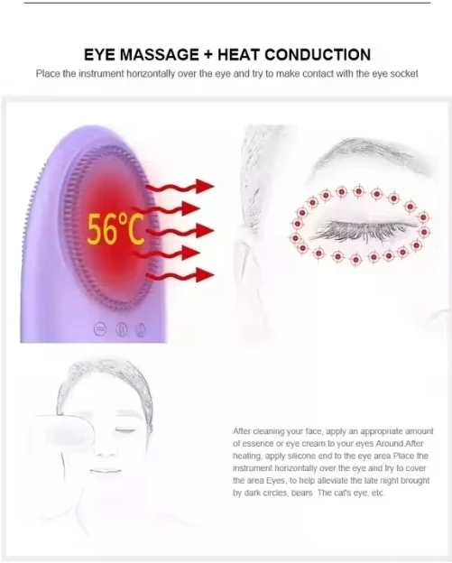 Hot Selling 4 In 1 Face Exfoliating Electric Facial Cleaner Silicone Scrub Pore Cleaner Spin Sonic Facial Cleansing Brush