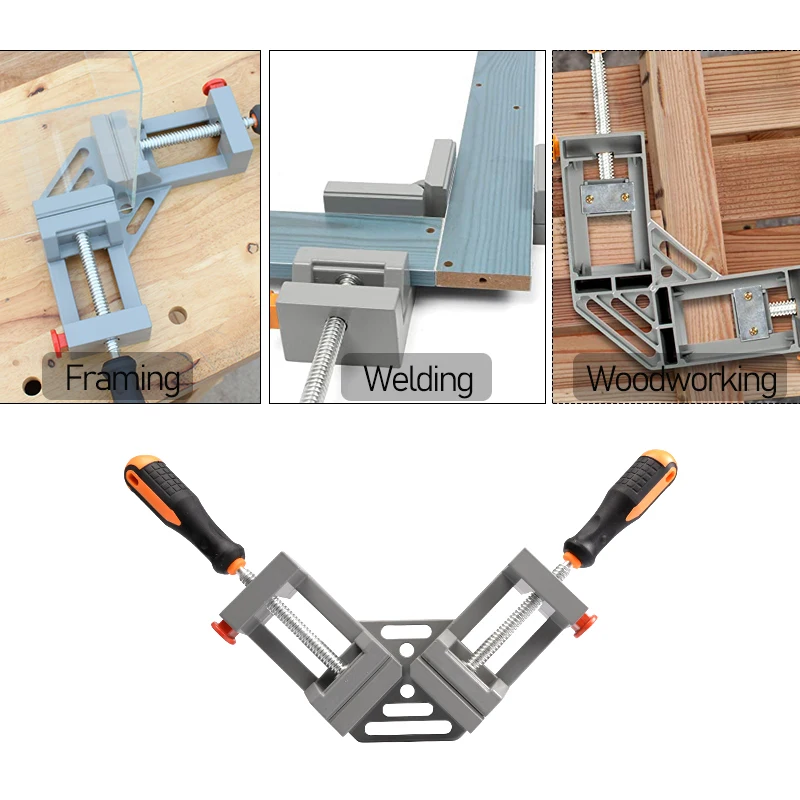 Угловой зажим от производителя, быстросъемный алюминиевый прямоугольный деревообрабатывающий крюк, 90 градусов, быстрый тип, зажим для рамы, клеммные зажимы