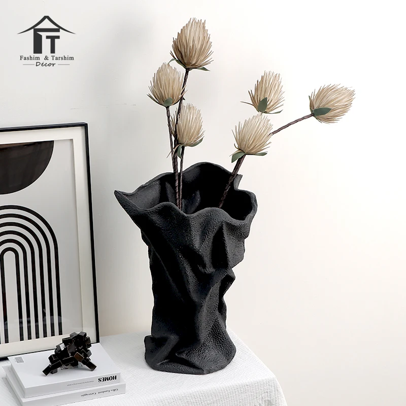 Modern abstract decorative vase pot art large white flower pots & planters ceramic flower vase