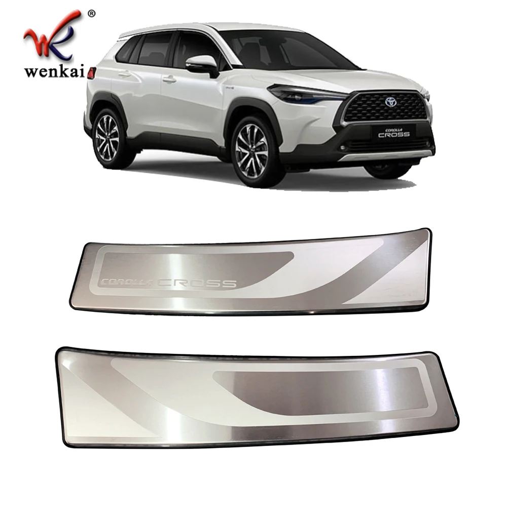 Inner Rear Bumper Protector Plate Cover Trim For Toyota Corolla Cross 2020 2021 Car Accessories 2PCS Stainless Steel