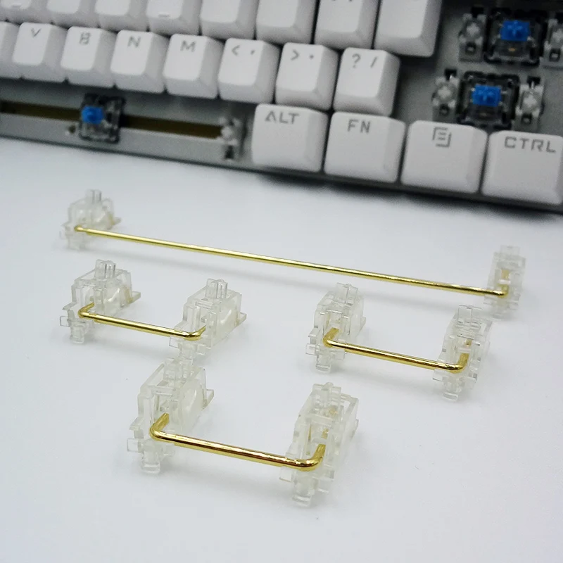 PCB Screw in Stabilizers with Transparent Housing and Gold plated Wire for Custom Mechanical Keyboard