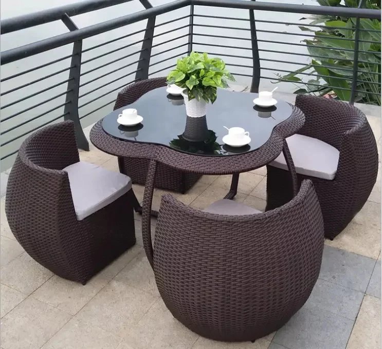 Save place fashion rattan chair set wicker garden chair set Commercial outdoor furniture